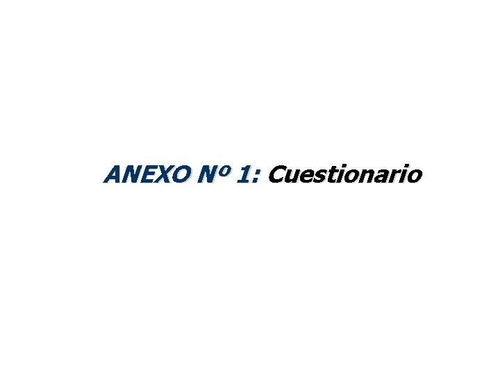 ANEXO Nº 1: Cuestionario 