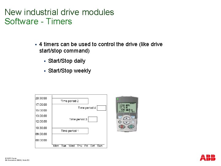 New industrial drive modules Software - Timers § © ABB Group 04 November 2020