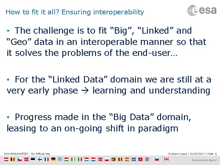 Big Data in Earth Observation Cristiano Lopes 21032017