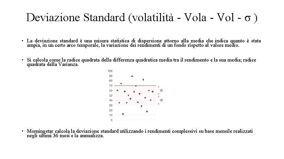 Deviazione Standard (volatilità - Vola - Vol - σ ) • La deviazione standard