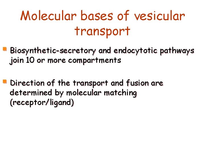 Molecular bases of vesicular transport § Biosynthetic-secretory and endocytotic pathways join 10 or more