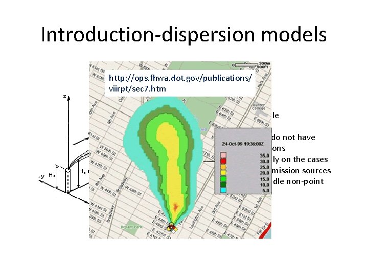 Introduction-dispersion models http: //ops. fhwa. dot. gov/publications/ viirpt/sec 7. htm Advantages: -relatively simple Disadvantages: