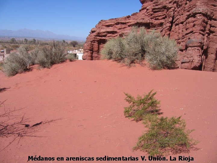 Médanos en areniscas sedimentarias V. Unión. La Rioja 