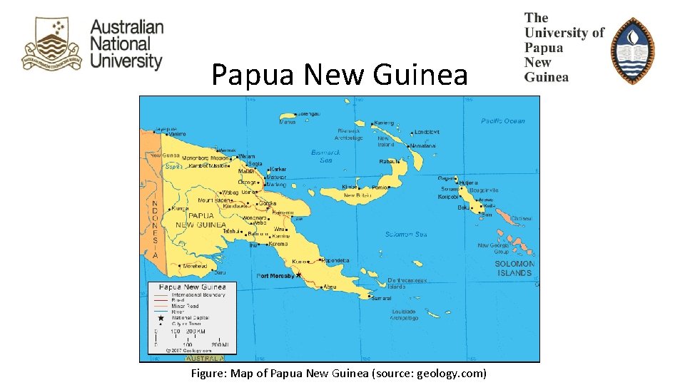 Papua New Guinea Figure: Map of Papua New Guinea (source: geology. com) 