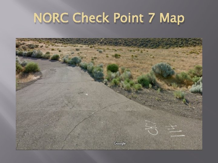 NORC Check Point 7 Map 