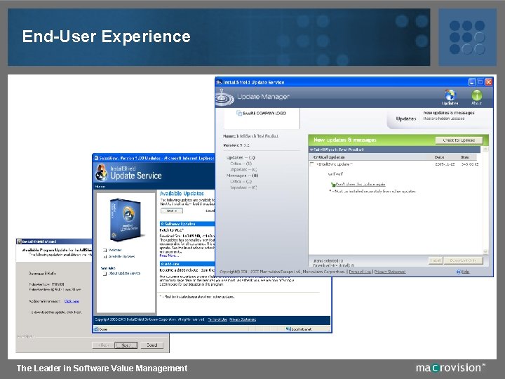 End-User Experience The Leader in Software Value Management 