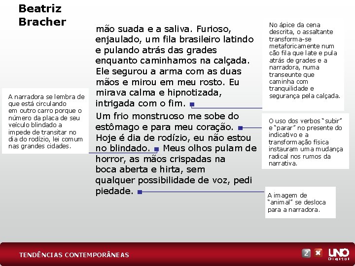 Beatriz Bracher A narradora se lembra de que está circulando em outro carro porque