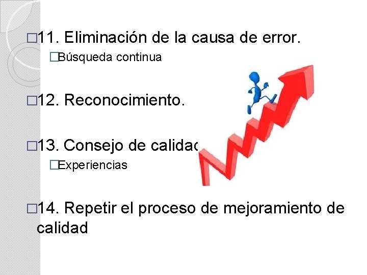 � 11. Eliminación de la causa de error. �Búsqueda continua � 12. Reconocimiento. �