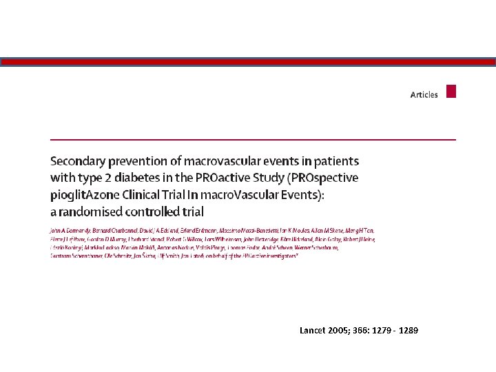 Lancet 2005; 366: 1279 - 1289 