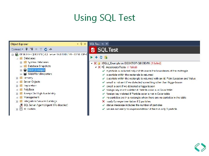 Using SQL Test 