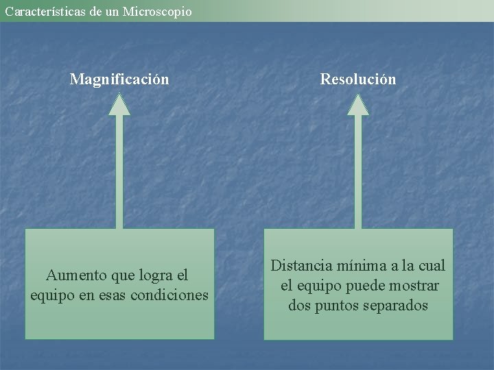 Características de un Microscopio Magnificación Resolución Aumento que logra el equipo en esas condiciones