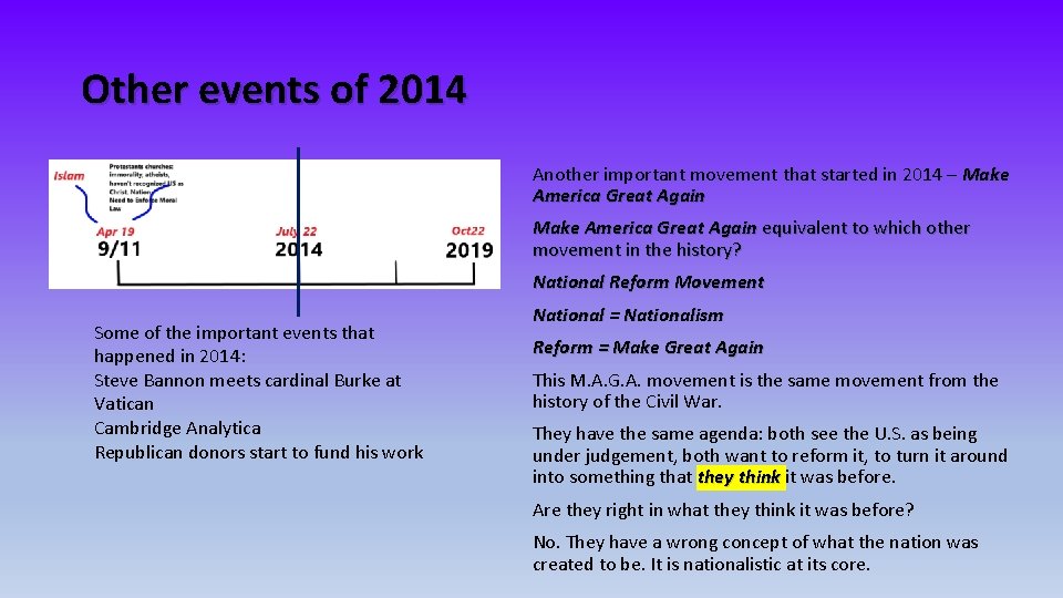 Other events of 2014 Another important movement that started in 2014 – Make America