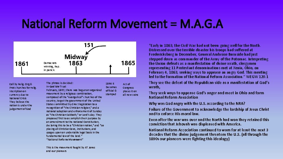 National Reform Movement = M. A. G. A Democrats winning, Rep. in panick Call