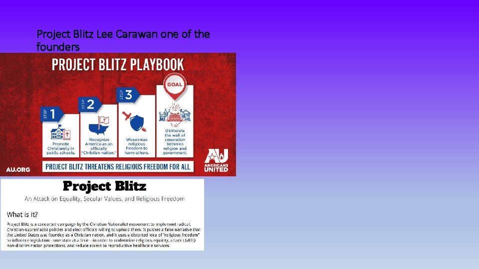 Project Blitz Lee Carawan one of the founders 