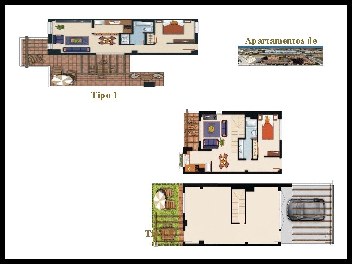 Apartamentos de 1 dormitorio Tipo 1 Tipo 2 