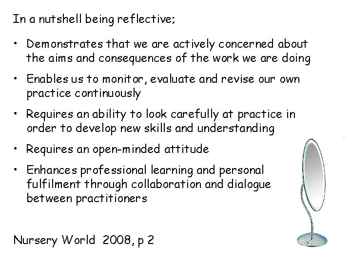 Work Based Reflective Practice 1 Tutor Chris Thomas