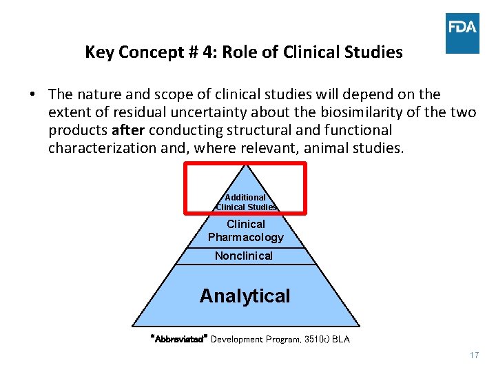 Key Concept # 4: Role of Clinical Studies • The nature and scope of