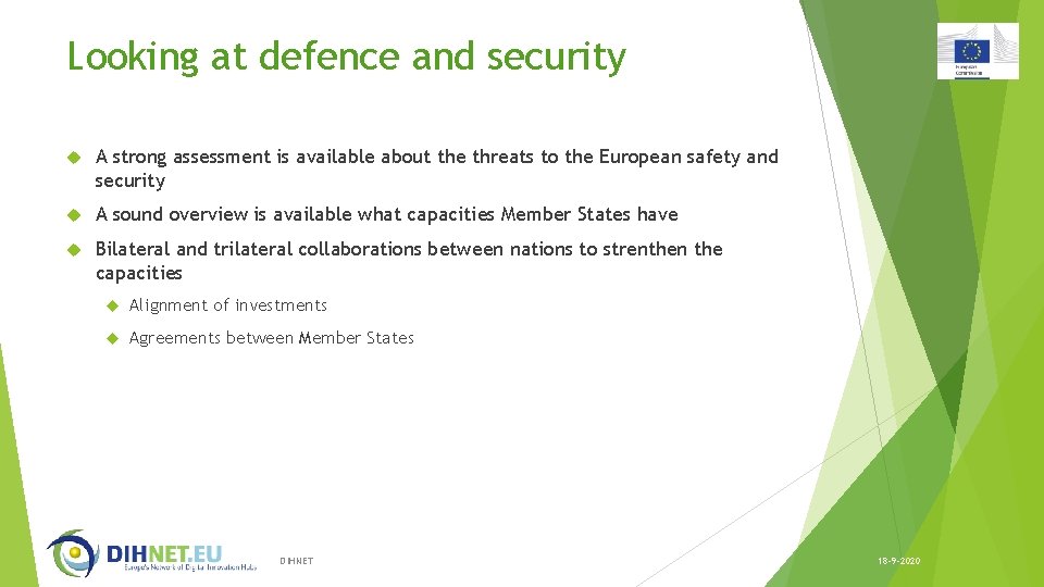 Looking at defence and security A strong assessment is available about the threats to