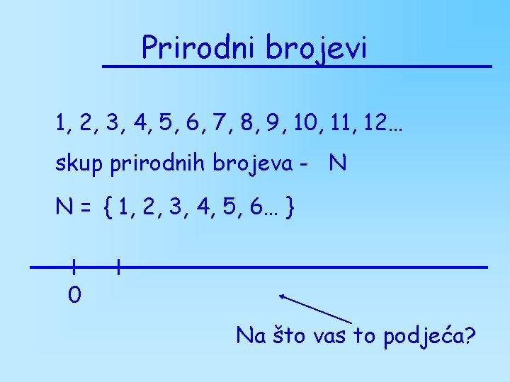 Prirodni brojevi 1, 2, 3, 4, 5, 6, 7, 8, 9, 10, 11, 12… Prirodni brojevi 1, 2, 3, 4, 5, 6, 7, 8, 9, 10, 11, 12…
