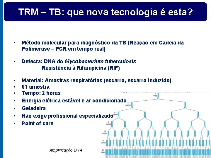 TRM – TB: que nova tecnologia é esta? • Método molecular para diagnóstico da