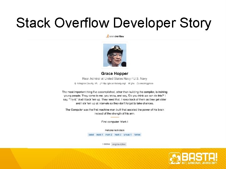 Stack Overflow Developer Story 
