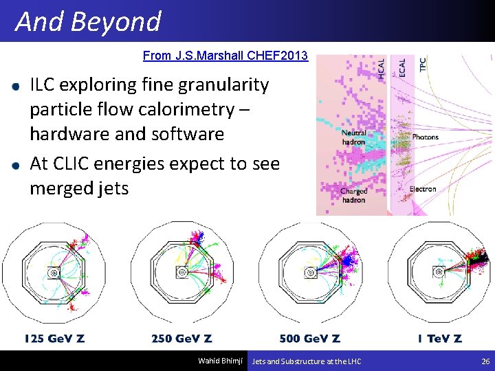 And Beyond From J. S. Marshall CHEF 2013 ILC exploring fine granularity particle flow