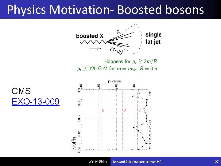 Physics Motivation- Boosted bosons CMS EXO-13 -009 Wahid Bhimji Jets and Substructure at the