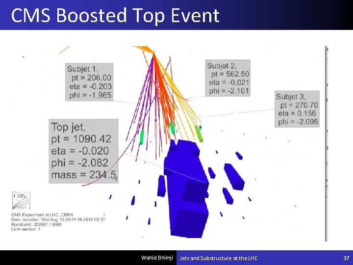 CMS Boosted Top Event Wahid Bhimji Jets and Substructure at the LHC 37 