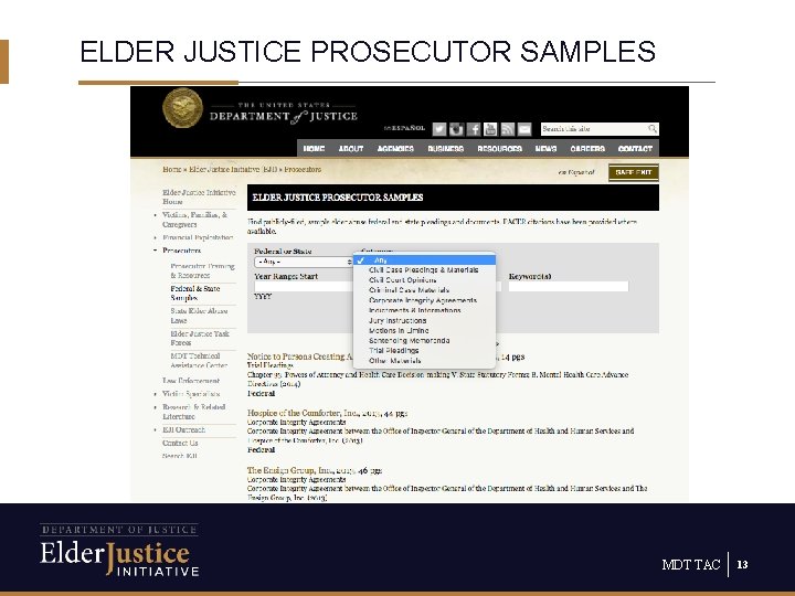 ELDER JUSTICE PROSECUTOR SAMPLES MDT TAC 13 