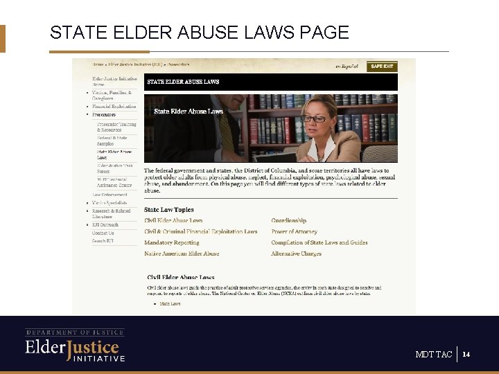 STATE ELDER ABUSE LAWS PAGE MDT TAC 14 