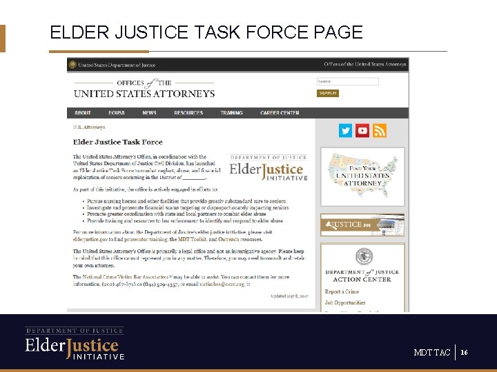 ELDER JUSTICE TASK FORCE PAGE MDT TAC 16 
