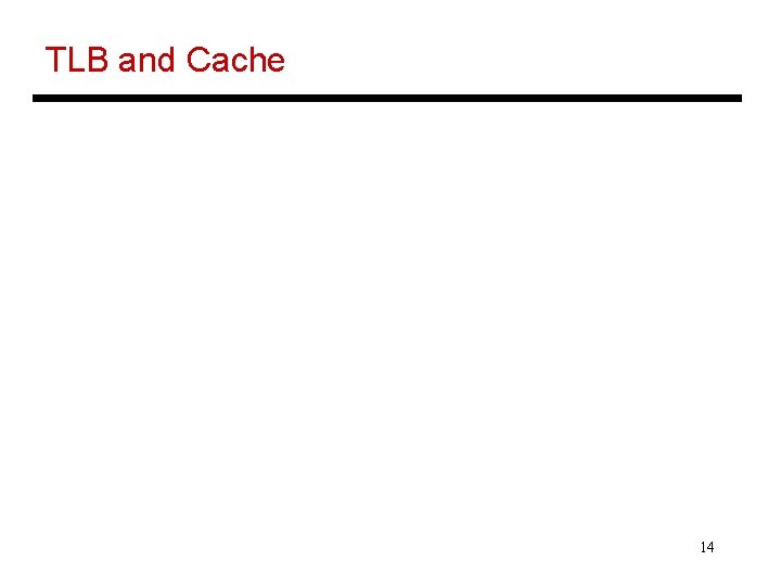 TLB and Cache 14 