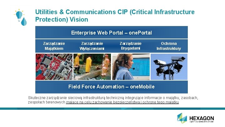 Utilities & Communications CIP (Critical Infrastructure Protection) Vision Enterprise Web Portal – one. Portal