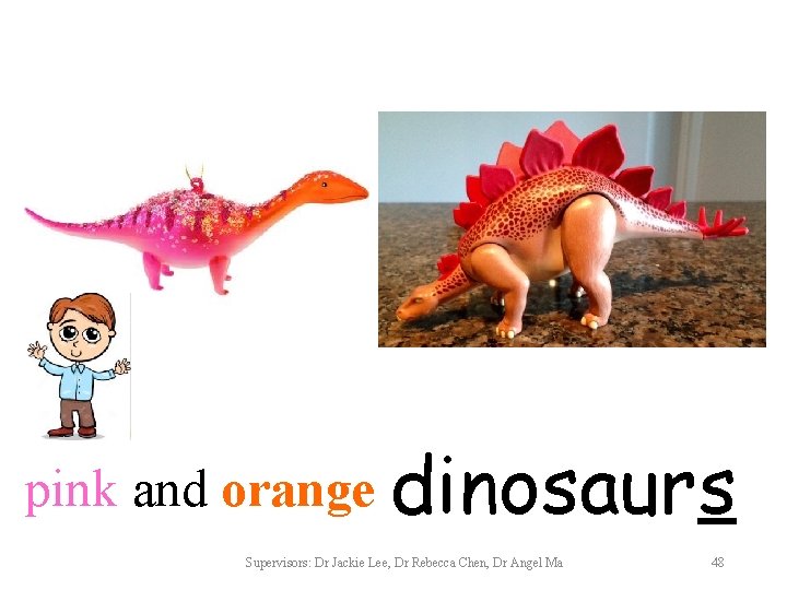 pink and orange dinosaurs Supervisors: Dr Jackie Lee, Dr Rebecca Chen, Dr Angel Ma