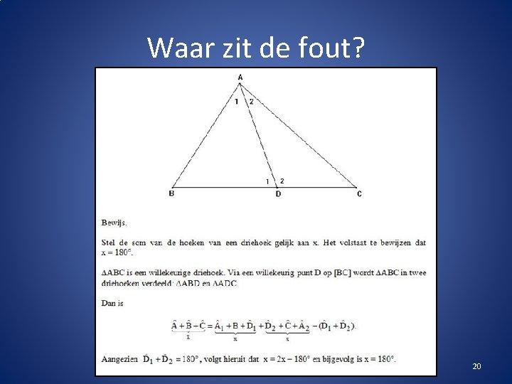 Waar zit de fout? 20 