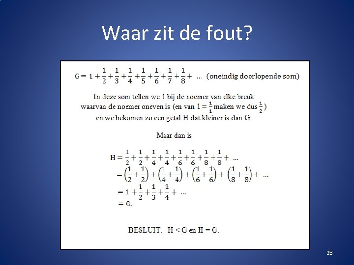 Waar zit de fout? 23 