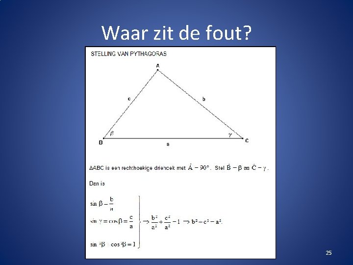 Waar zit de fout? 25 