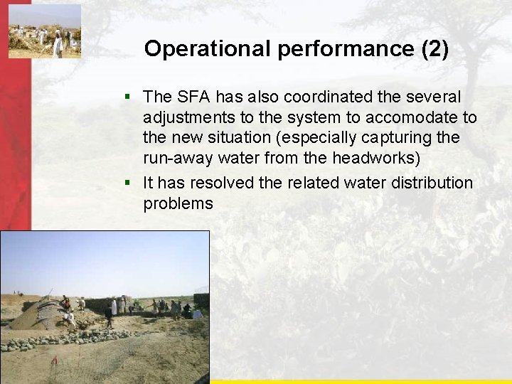 Operational performance (2) § The SFA has also coordinated the several adjustments to the