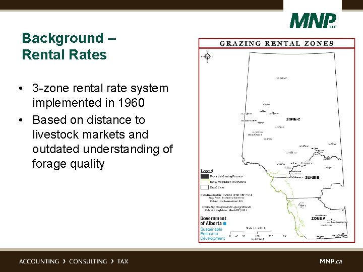 Background – Rental Rates • 3 -zone rental rate system implemented in 1960 •