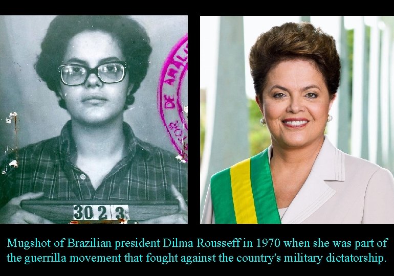 Mugshot of Brazilian president Dilma Rousseff in 1970 when she was part of the