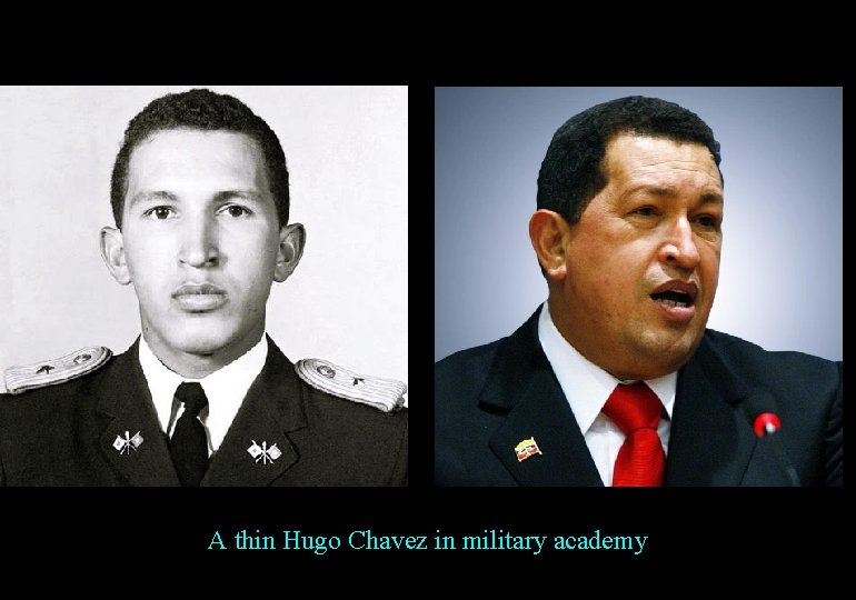 A thin Hugo Chavez in military academy 