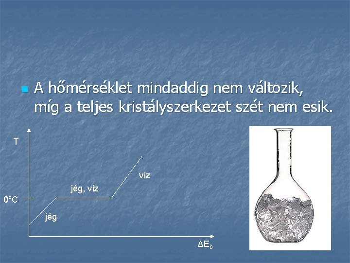 n A hőmérséklet mindaddig nem változik, míg a teljes kristályszerkezet szét nem esik. T