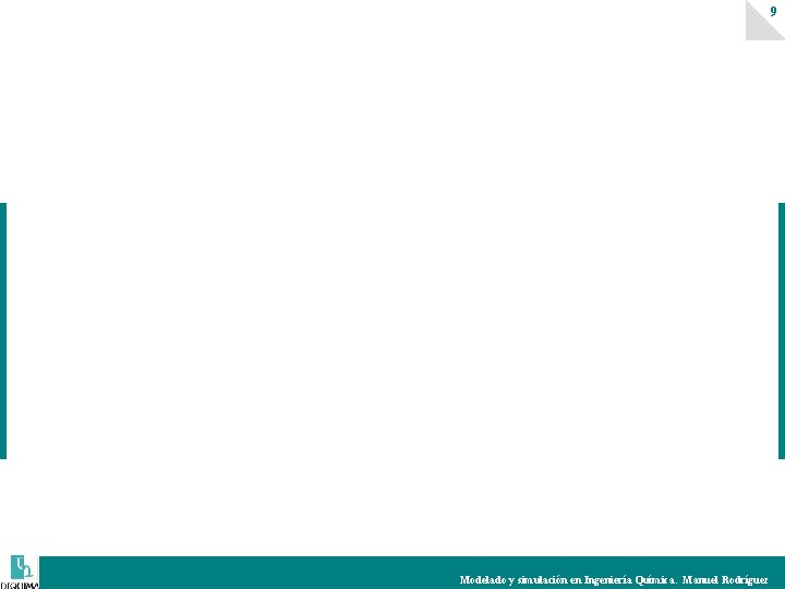 9 Modelado y simulación en Ingeniería Química. Manuel Rodríguez 