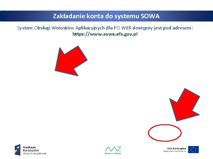 Zakładanie konta do systemu SOWA System Obsługi Wniosków Aplikacyjnych dla PO WER dostępny jest