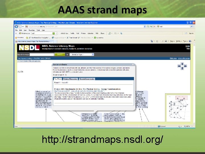 AAAS strand maps http: //strandmaps. nsdl. org/ 