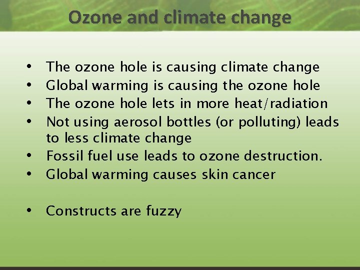 Ozone and climate change • • • The ozone hole is causing climate change