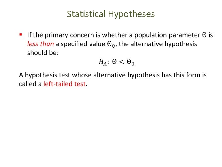 Statistical Hypotheses 