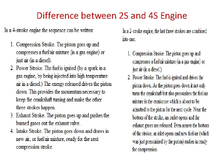 Difference between 2 S and 4 S Engine 