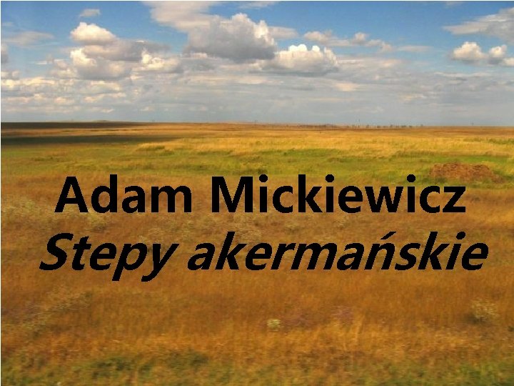 Adam Mickiewicz Stepy akermańskie 