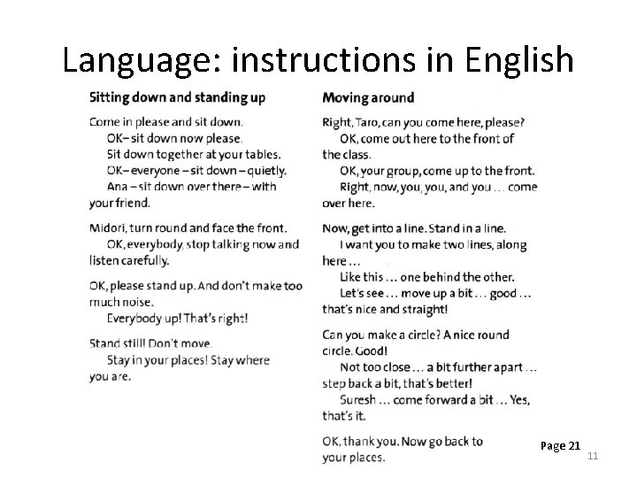 Language: instructions in English Page 21 11 